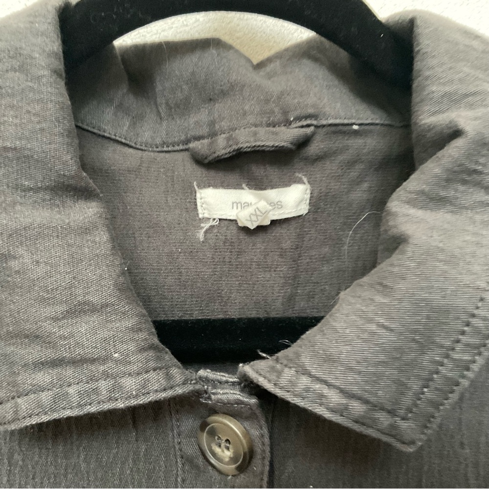 Maurices Dark Grey Button Front Collared Shacket … - image 2